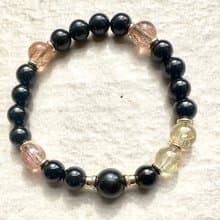 天然水晶 金髮晶 紅髮晶 黑曜石 14KGF 能量水晶手鍊 獨立原創設