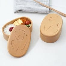 buna Natural Wood Ikimono Lunchbox 400ml Bento Bentobox Kids Gift Present Japan