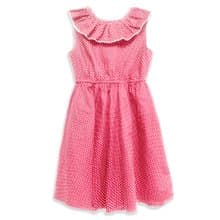 荷葉領無袖洋裝 衣裙 女童裝 粉紅點點 Polka Dots Pink
