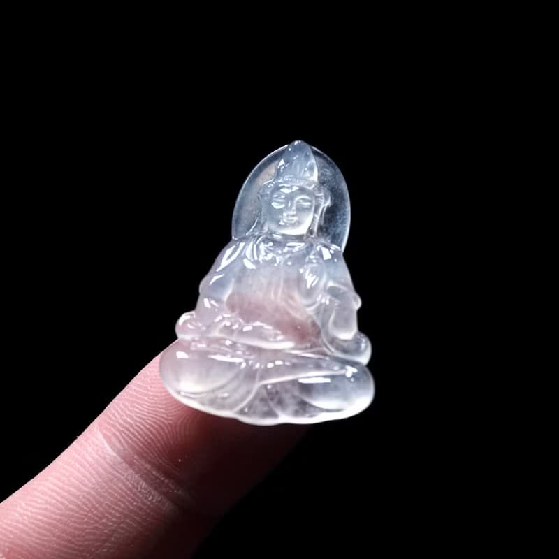 玻璃種翡翠精雕觀音菩薩 | 天然緬甸玉翡翠A貨 | 送禮