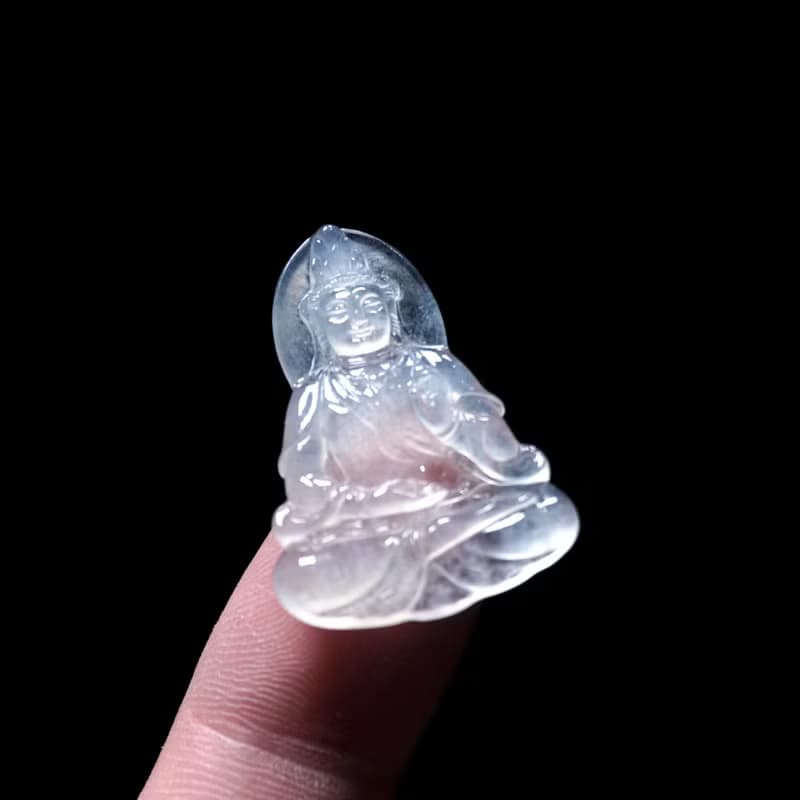 玻璃種翡翠精雕觀音菩薩 | 天然緬甸玉翡翠A貨 | 送禮