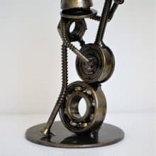 Frog Play Cello Scrap Metal Sculpture, Gift For Anniversary, Welding Sculpture