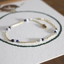 六月誕生石 手鍊 12月誕生石 坦桑石 珍珠 - 放輕鬆 -