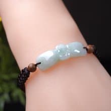 冰種翡翠蝴蝶結編織手鍊 | 天然緬甸玉A貨翡翠 | 送禮