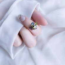 紫藍鳶尾花-開口戒