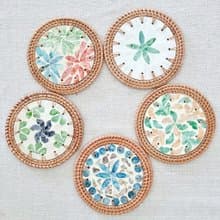 Rattan mat decorated with resin (thick rattan)
