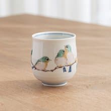 綠繡眼湯吞杯 /九谷青郊窯