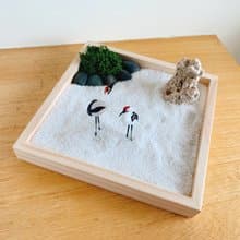 純自然 日式 禪庭 原色木盒 沙盤 枯山水 仙鶴 送禮 療癒 zen