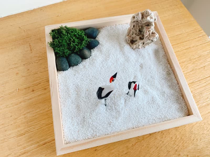 純自然 日式 禪庭 原色木盒 沙盤 枯山水 仙鶴 送禮 療癒 zen