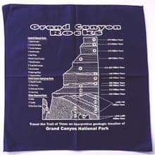 Grand Canyon Rocks Bandana, 21 x 21 inches, Diagram Geography, 100% Cotton, Ho