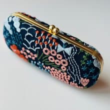 花海刺繡眼鏡盒/筆盒/首飾盒