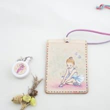 芭蕾舞手作植鞣皮革雙層卡套證件套