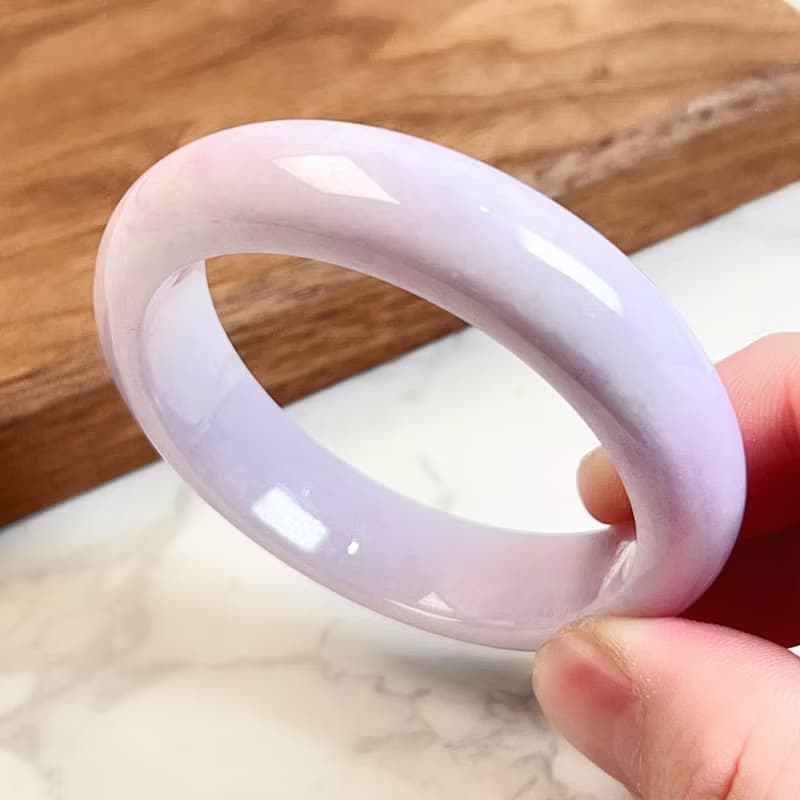 紫羅蘭翡翠手鐲 | 17圍 | 天然緬甸玉翡翠A貨 | 送禮