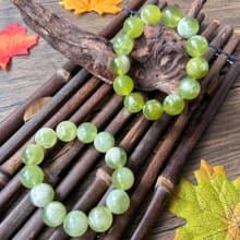 【一物一圖】天然 16mm 青提奶蓋 岫玉 手鍊