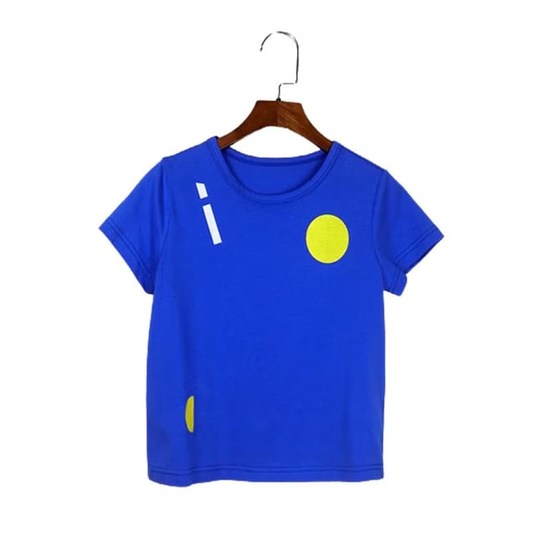 【出清優惠】幾何元素彩繪棉T  白/藍