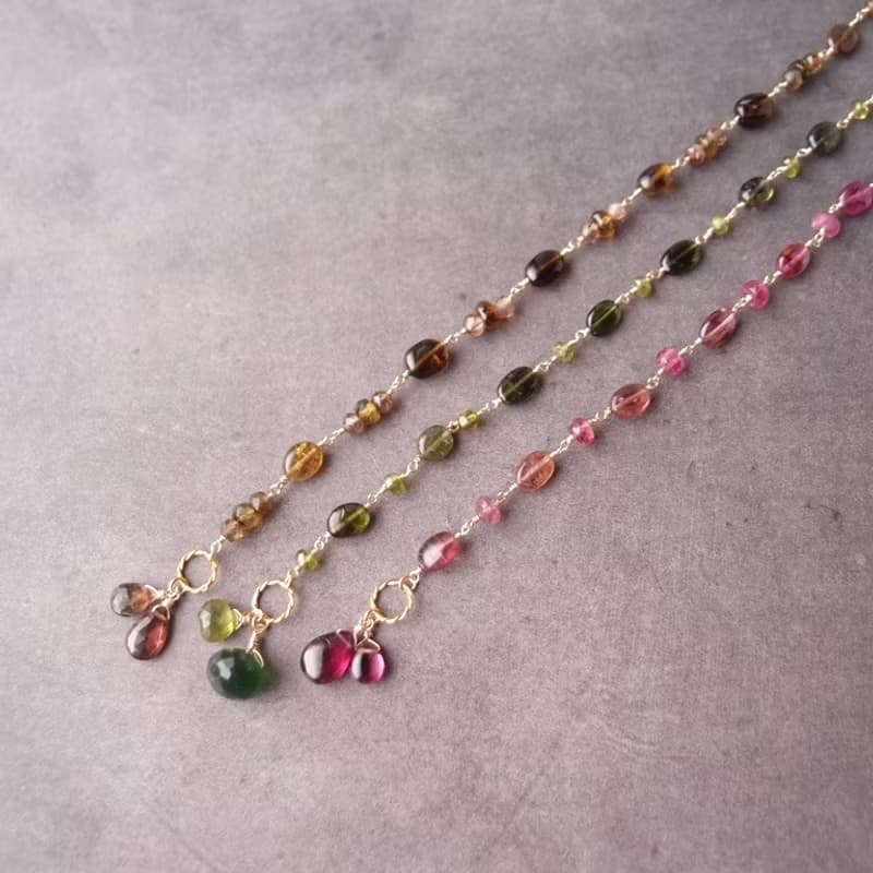 【K14gf】Tourmaline × Vesuvianite  トルマリン×ヴェスビアナイト ブレスレット　Green