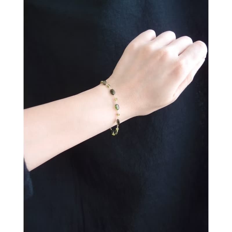 【K14gf】Tourmaline × Vesuvianite  トルマリン×ヴェスビアナイト ブレスレット　Green