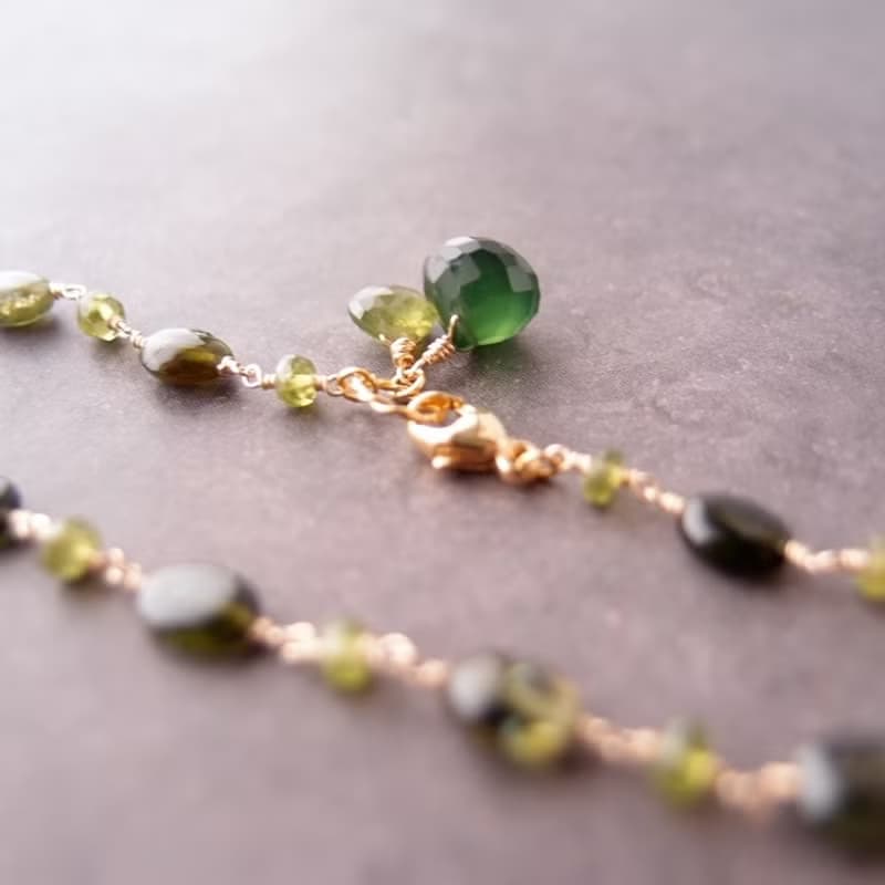 【K14gf】Tourmaline × Vesuvianite  トルマリン×ヴェスビアナイト ブレスレット　Green