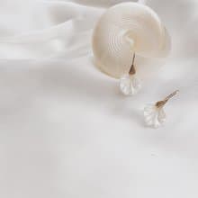 人魚公主。貝殼仿珍珠垂墜耳環