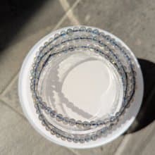 天然拉長石 水晶三圈款手鍊【4mm】