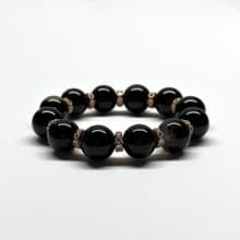 【獅子處女座】黑瑪瑙18K花鍍金 男士手鍊 情 防小人 安全感勇氣