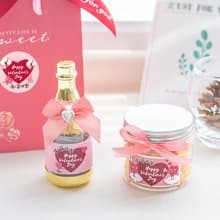 情人節禮物推薦 送禮組合禮袋B款 爆米花罐+香檳糖果瓶-金莎2顆