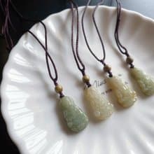 天然緬甸玉翡翠 秋香綠 觀音 菩薩 平安健康 項鍊 禮物