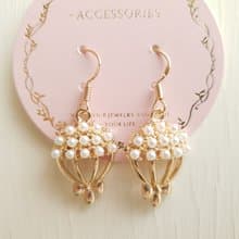 【Wedding】耳環-珍珠花束(925玫瑰金耳勾)