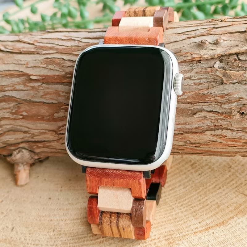 【木製バンド】EINBAND AppleWatch アップルウォッチ 天然木バンド 木のベルト 20mm MIX WOOD【A】