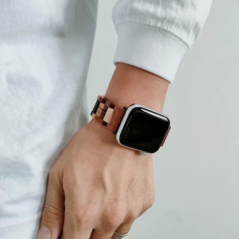 【木製バンド】EINBAND AppleWatch アップルウォッチ 天然木バンド 木のベルト 20mm MIX WOOD【A】