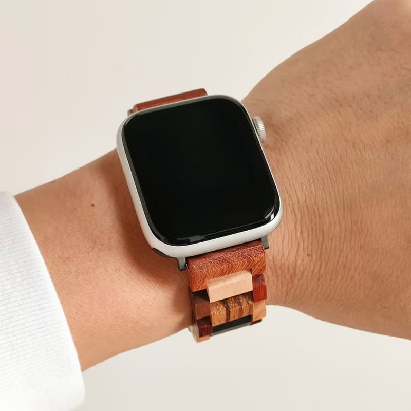 【木製バンド】EINBAND AppleWatch アップルウォッチ 天然木バンド 木のベルト 20mm MIX WOOD【A】