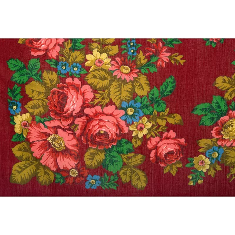 Original Pavlovo Posad Russian Shawl 100% Wool Woolen Scarf 115x115 cm 1847-5