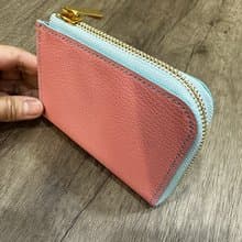 L型短夾 零錢包 隨手包 L型拉鍊包 (進口法國羊皮)