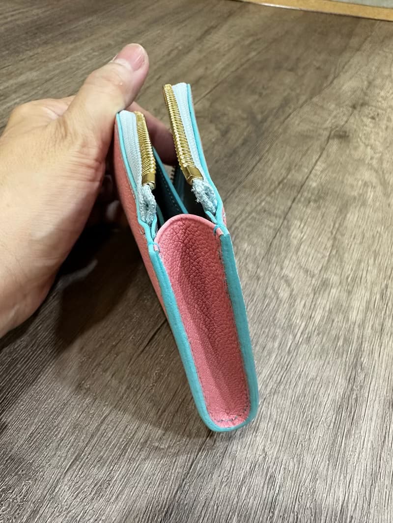 L型短夾 零錢包 隨手包 L型拉鍊包 (進口法國羊皮)