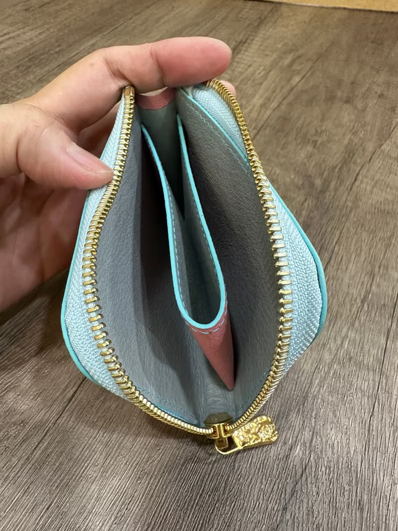 L型短夾 零錢包 隨手包 L型拉鍊包 (進口法國羊皮)