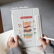 插畫家聯名【漢堡分解圖】多折式搭扣iPad殼