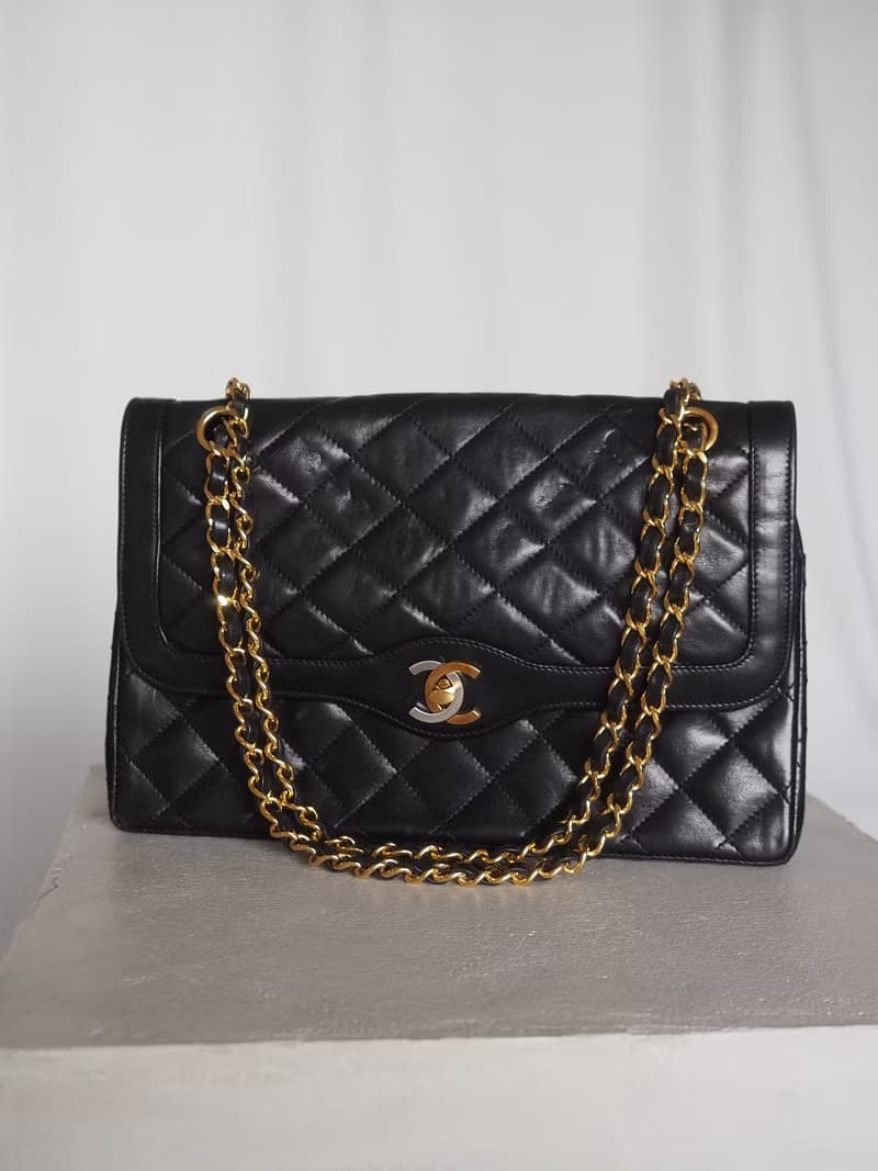 CHANEL シャネル マトラッセ パリ限定 チェーン ショルダーバッグ ブラック ヴィンテージ