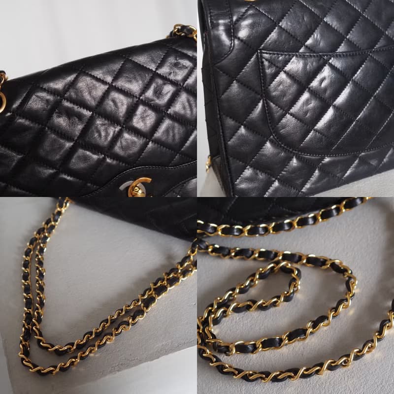 CHANEL シャネル マトラッセ パリ限定 チェーン ショルダーバッグ ブラック ヴィンテージ