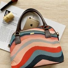 貝殼兩用包  真皮 / 布防潑水 平織緹花 浪漫曲紋和 阿曼達