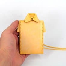 MOOS X WASOME ORIGAMI 植鞣牛革 全人手縫製 證件套 (黃色)