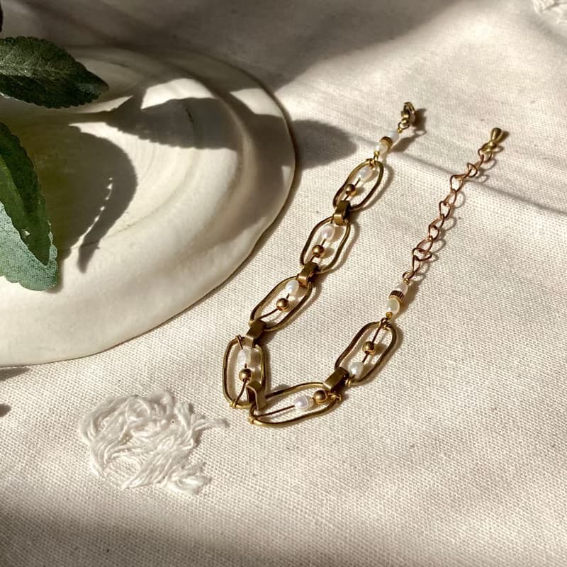 老林雜貨 | 珍珠列車手鍊