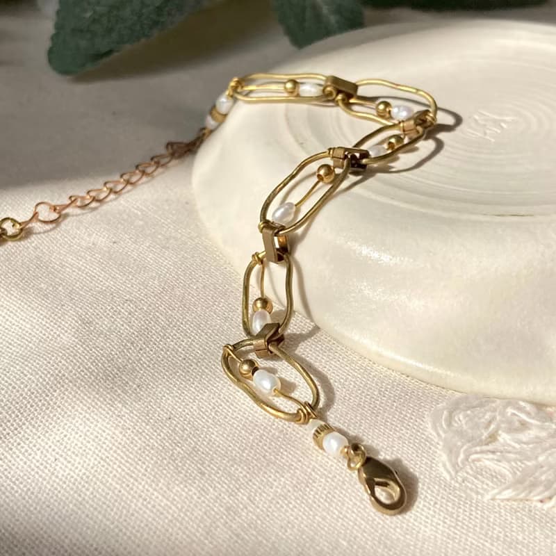 老林雜貨 | 珍珠列車手鍊