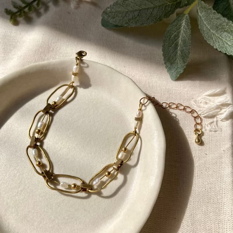 老林雜貨 | 珍珠列車手鍊