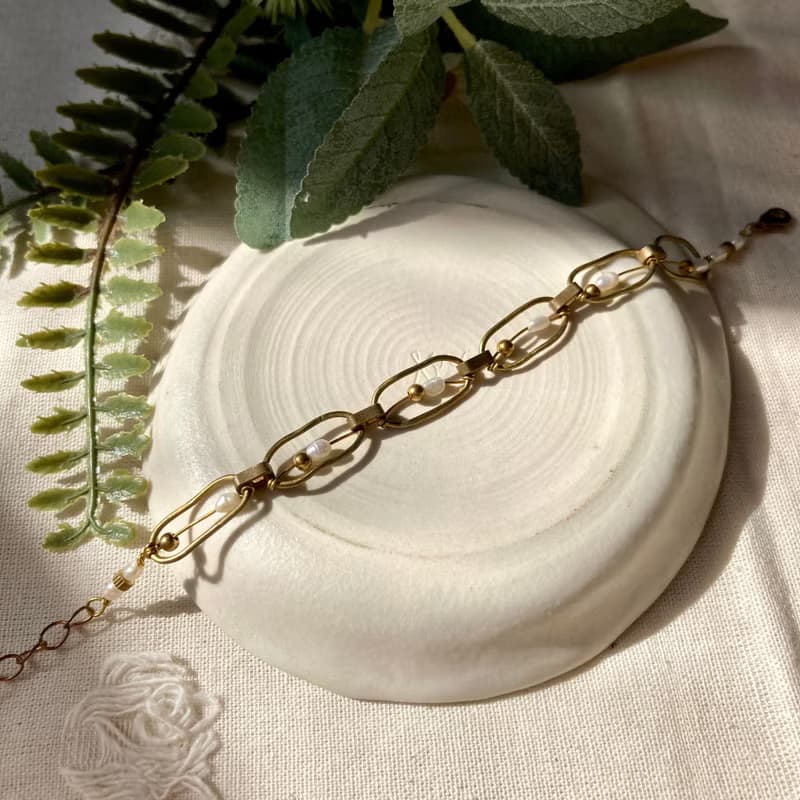 老林雜貨 | 珍珠列車手鍊