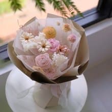 畢業 生日 不凋花 永生花 粉色系 花束 禮物