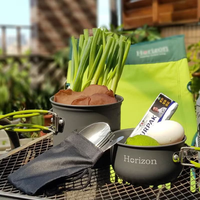 Horizon 天際線 輕量化野營鍋餐具五件組 春芽綠/晨曦橘