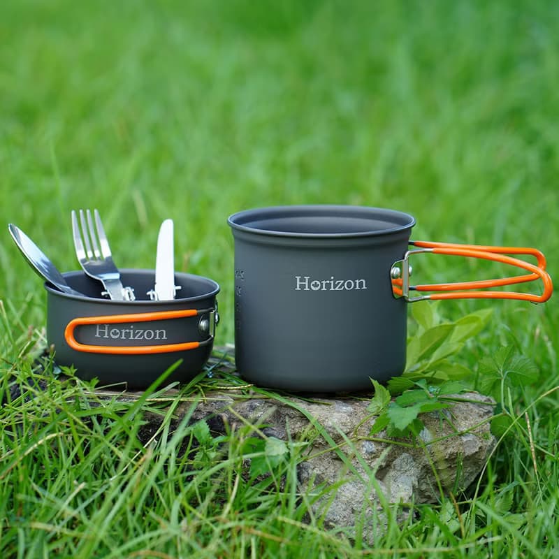Horizon 天際線 輕量化野營鍋餐具五件組 春芽綠/晨曦橘