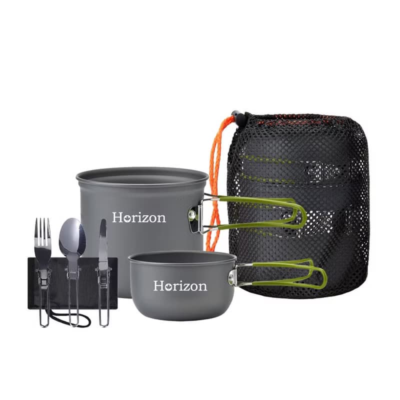 Horizon 天際線 輕量化野營鍋餐具五件組 春芽綠/晨曦橘