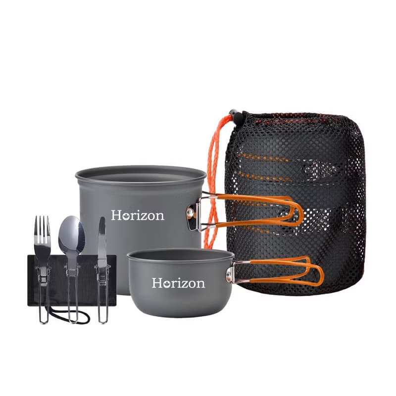 Horizon 天際線 輕量化野營鍋餐具五件組 春芽綠/晨曦橘