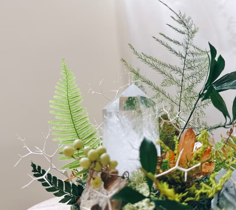 一柱擎天 光之脊柱_ 白水晶柱 不用澆水的植物微景觀 綠植栽